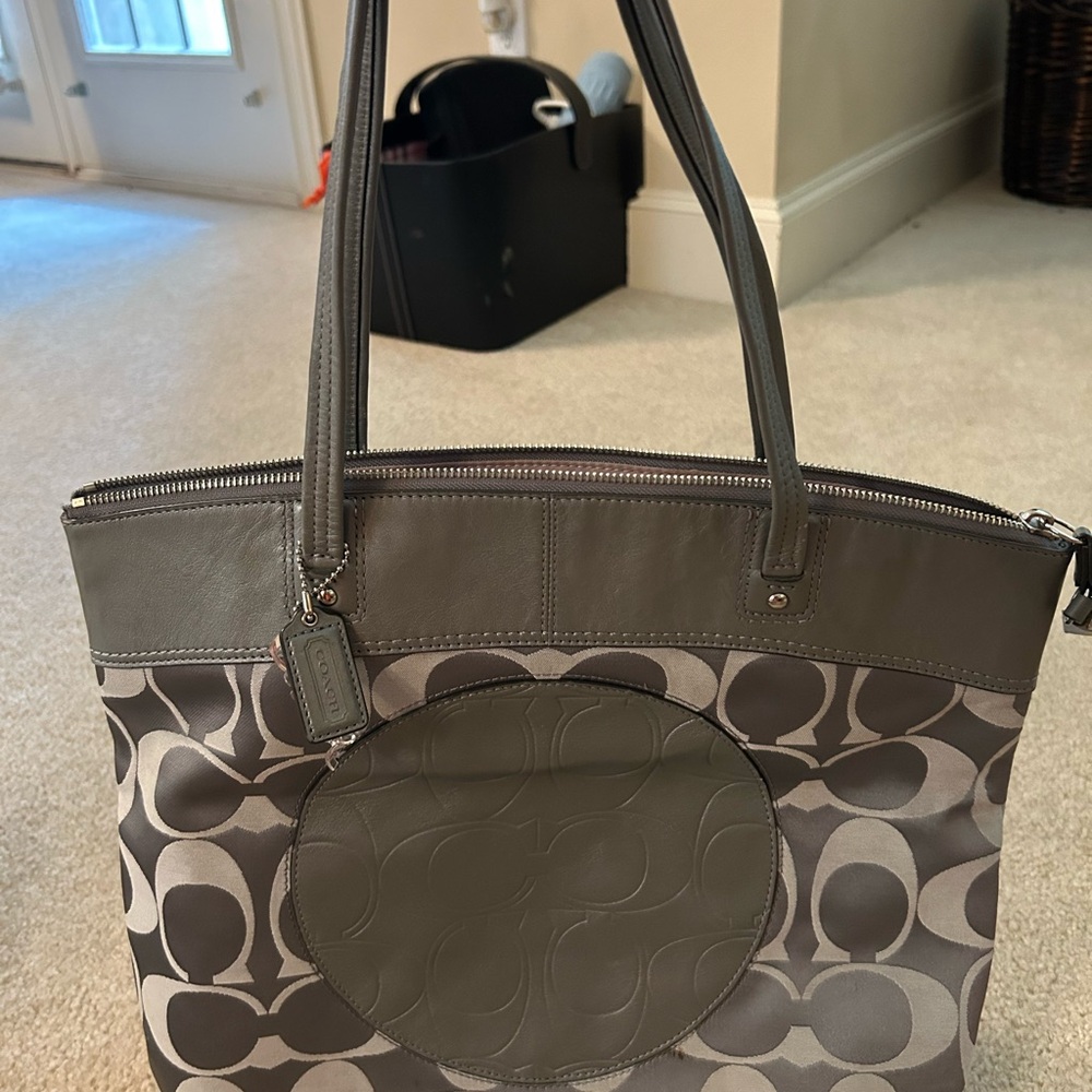 Grey Coach Tote Bag